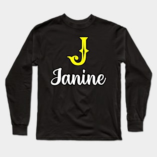 I'm A Janine ,Janine Surname, Janine Second Name Long Sleeve T-Shirt